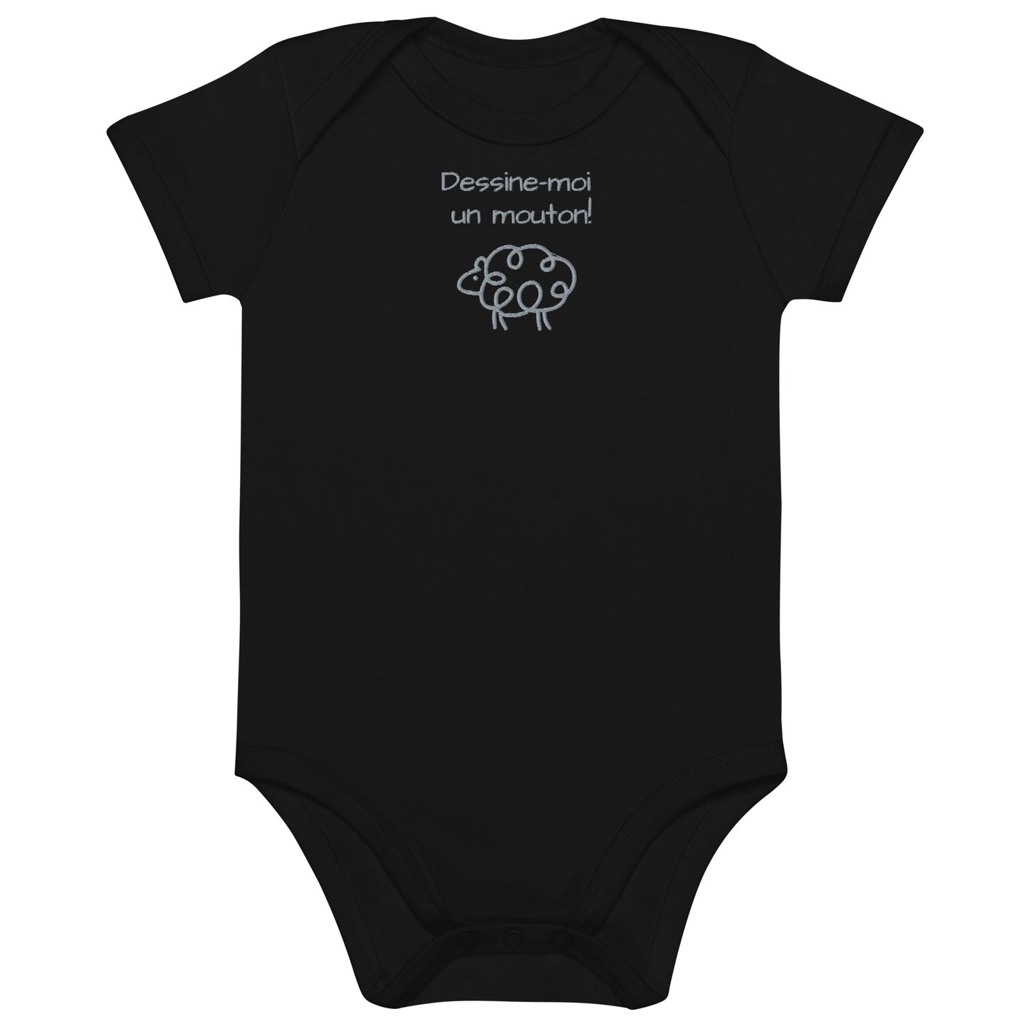 NEO [Dessine-moi un mouton!] Embroidered organic cotton baby bodysuit