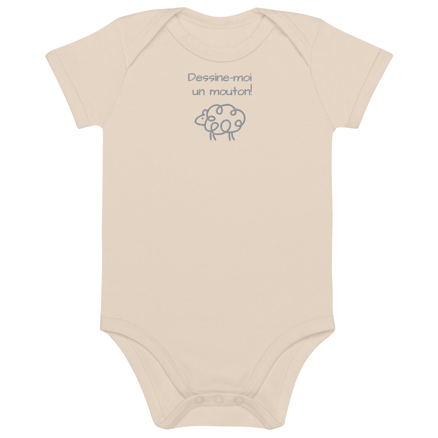 NEO [Dessine-moi un mouton!] Embroidered organic cotton baby bodysuit