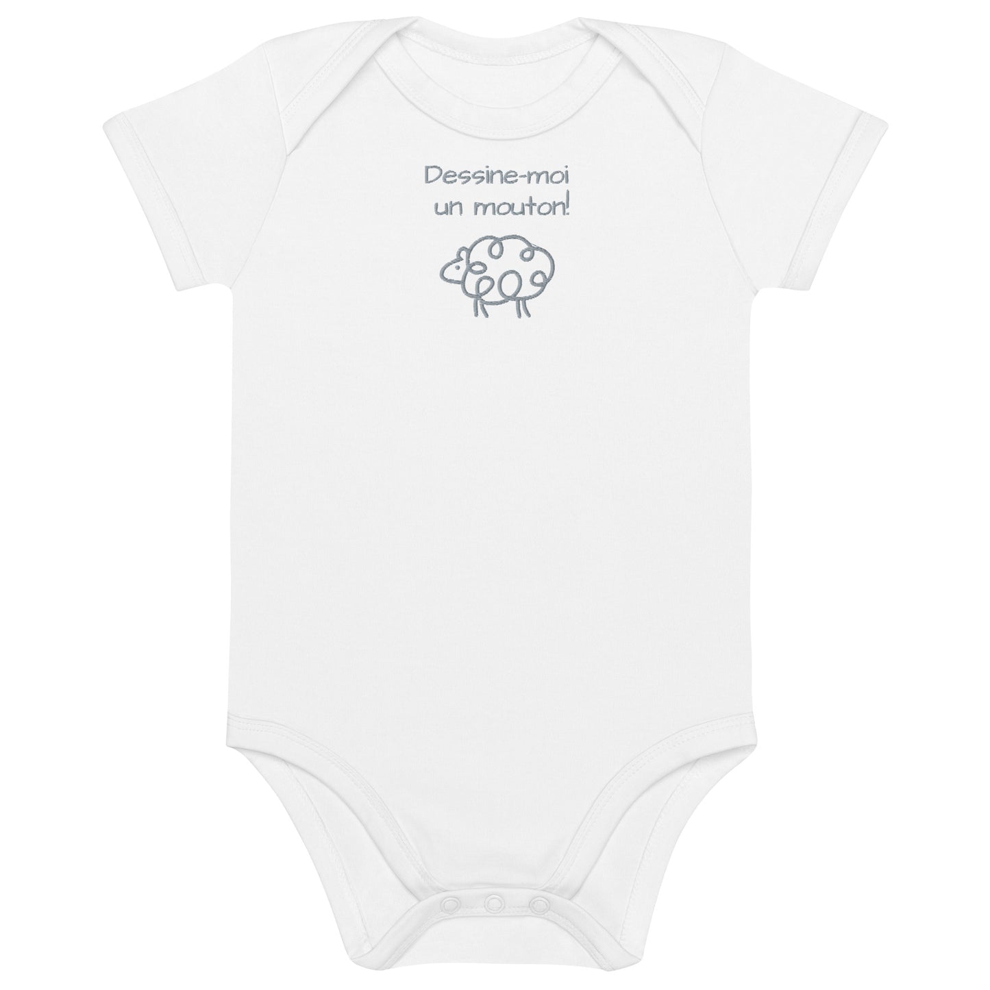 NEO [Dessine-moi un mouton!] Embroidered organic cotton baby bodysuit