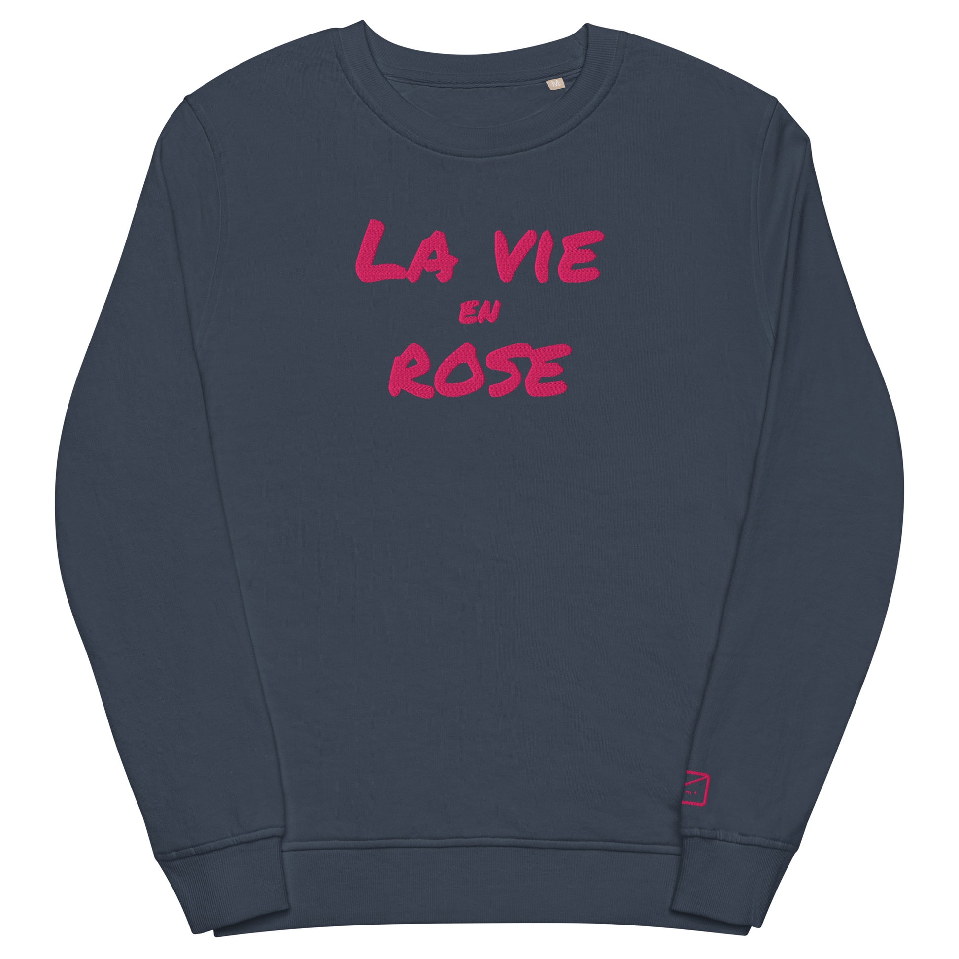 Embroidered organic sweatshirts la vie en rose