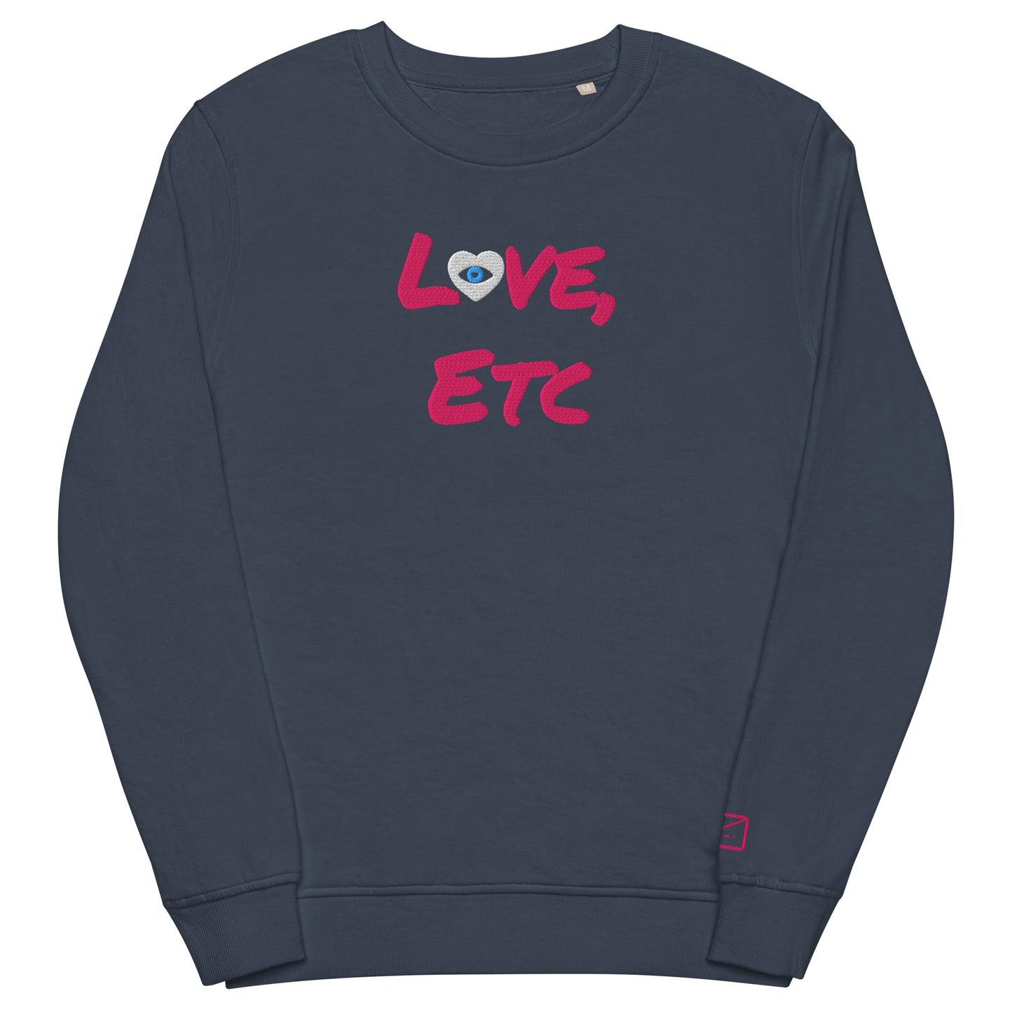 Embroidered organic sweatshirts love etc